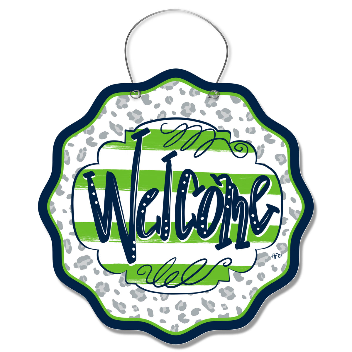 Seattle Leopard Welcome Door Hanger