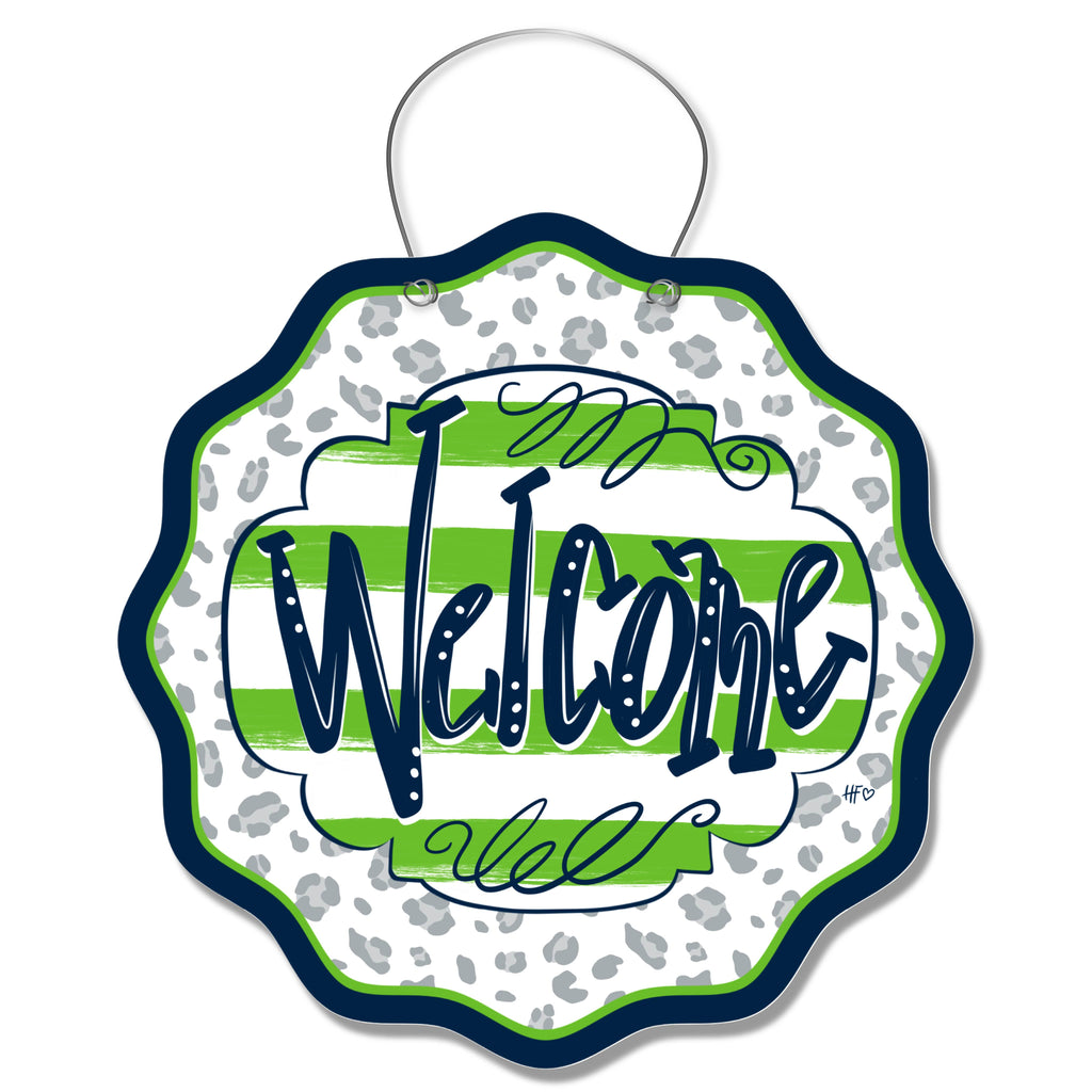 Seattle Leopard Welcome Door Hanger