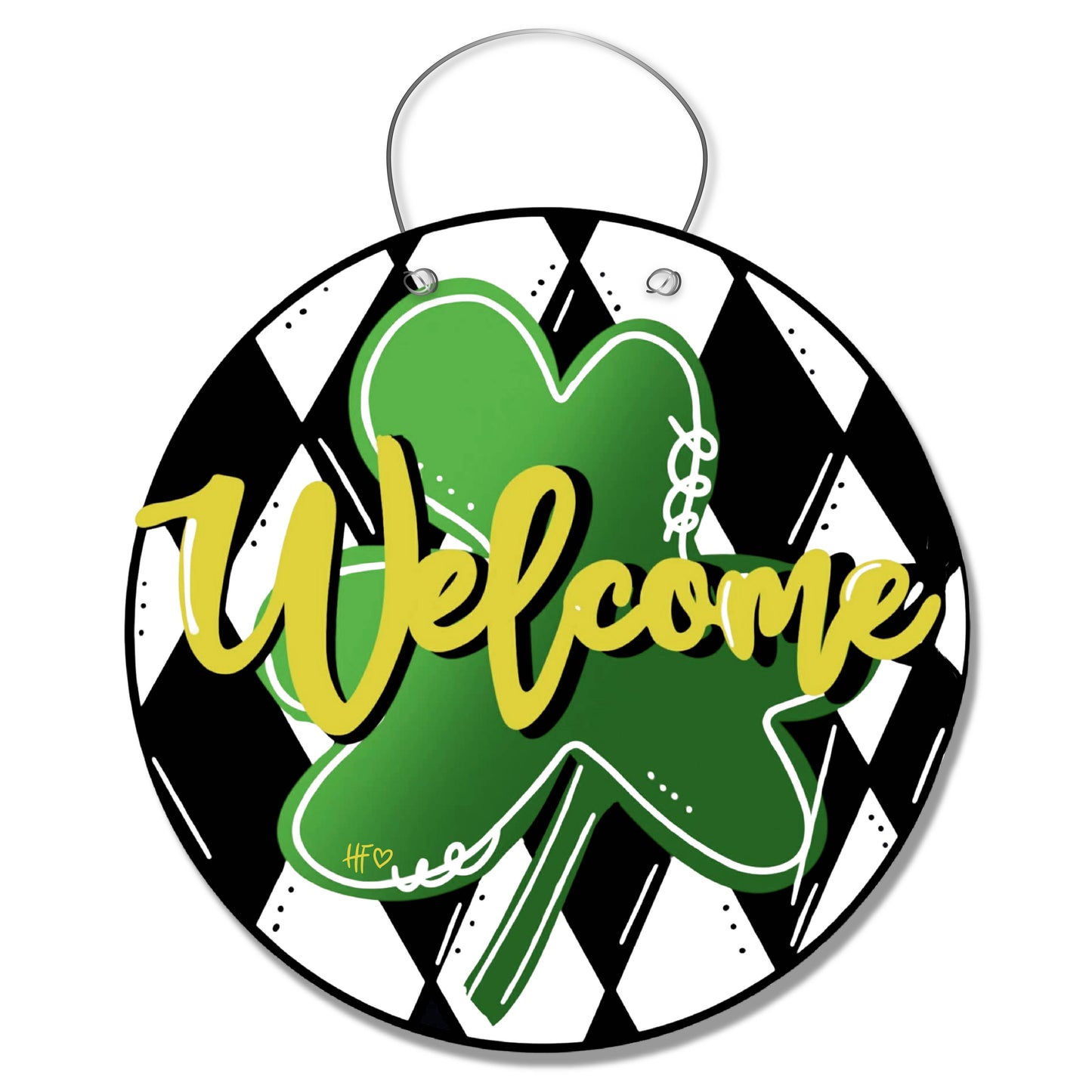 Shamrock Argyle Welcome Door Hanger