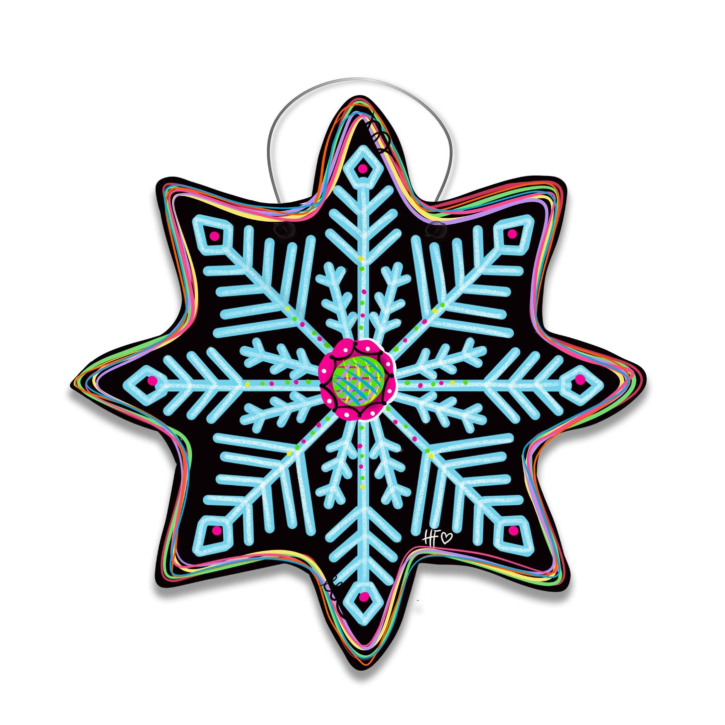 Snowflake Black Door Hanger