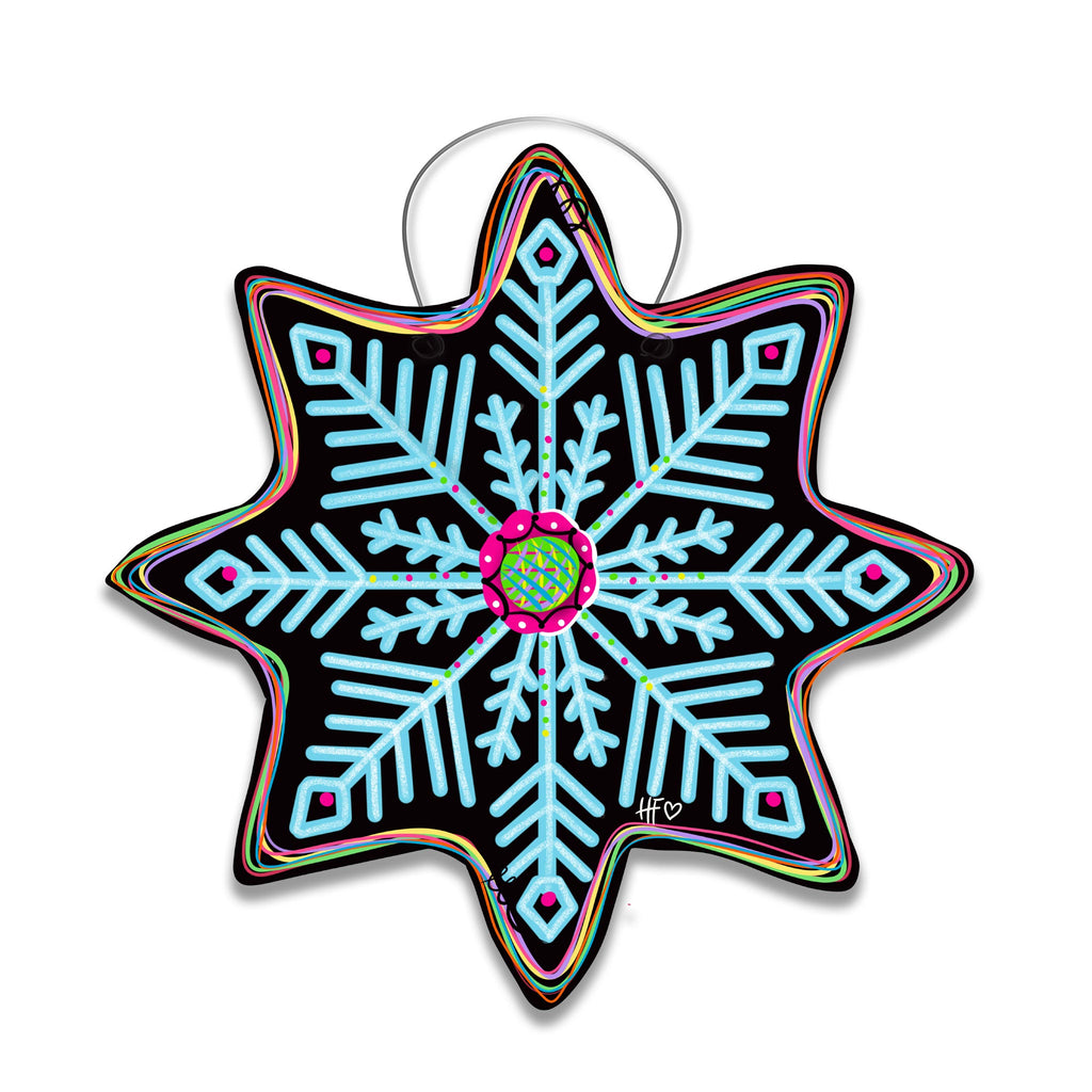 Snowflake Black Door Hanger