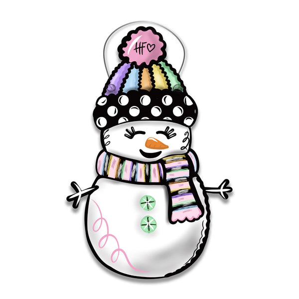 Snowman Girl Door Hanger