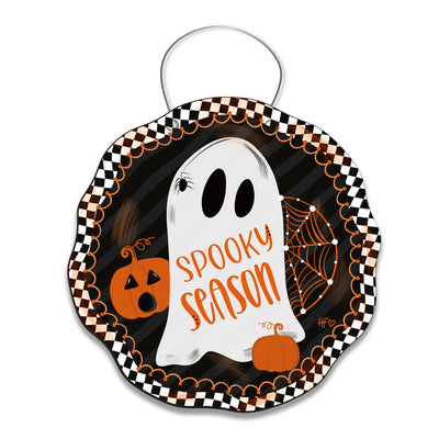 Spooky Ghost Halloween Circle Door Hanger