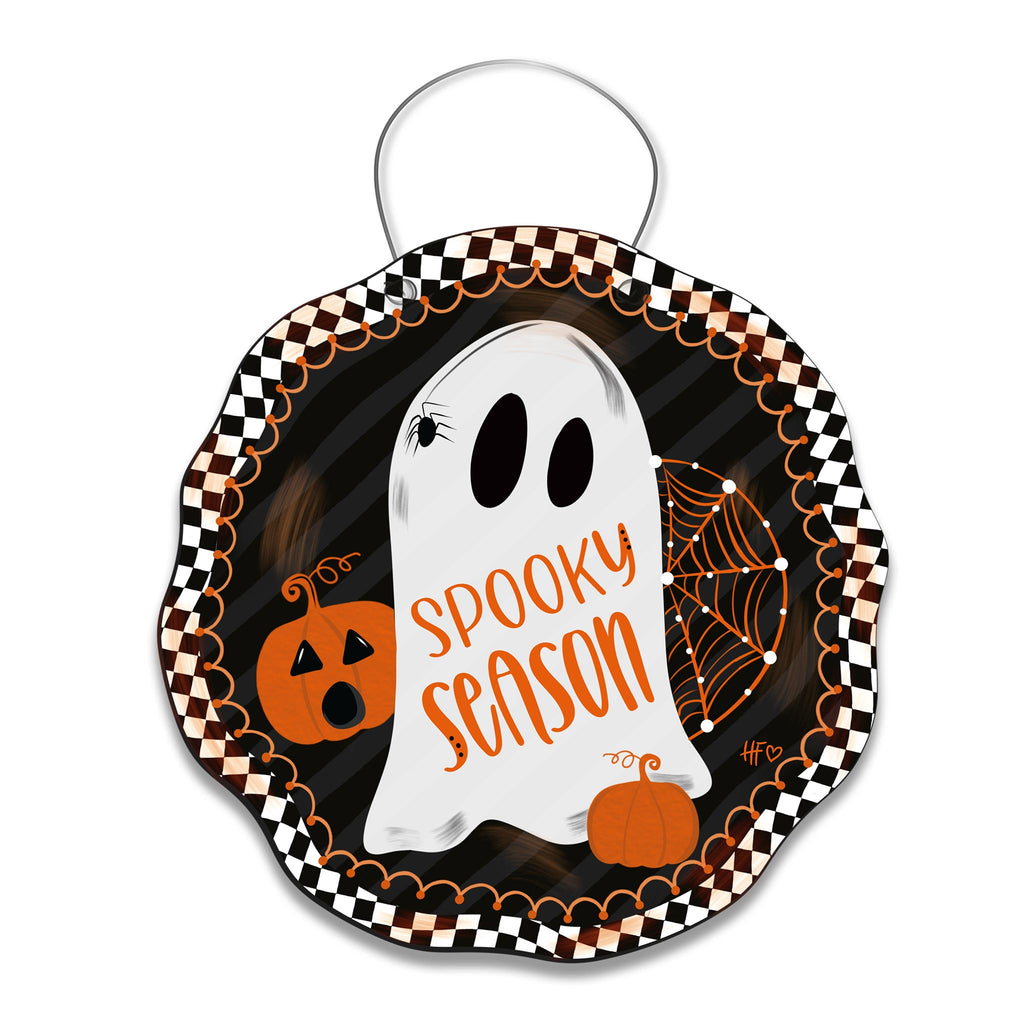 Spooky Ghost Halloween Circle Door Hanger