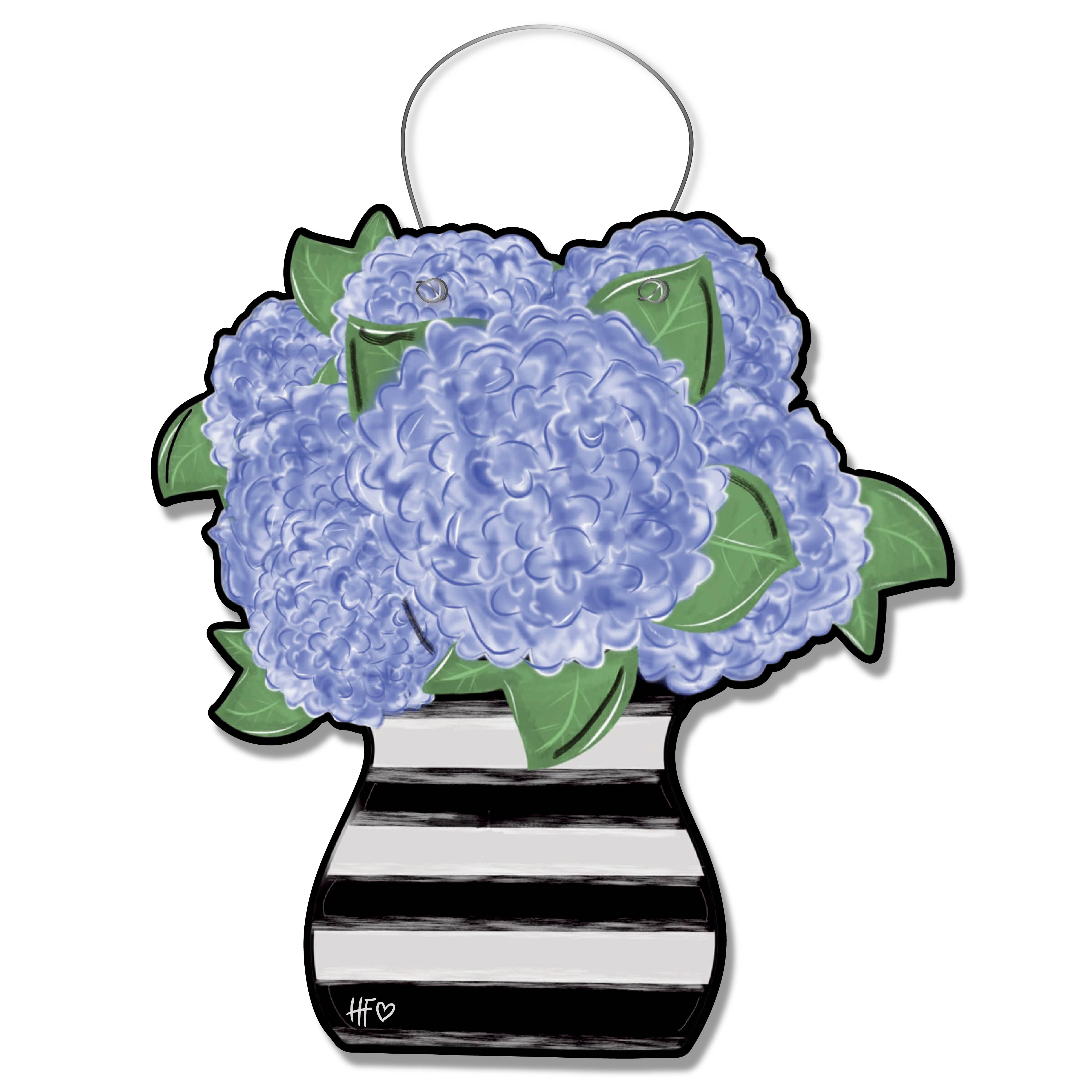 Spring Hydrangea Vase Door Hanger - Standard