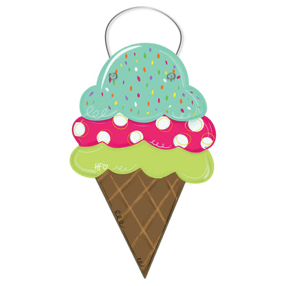 Spring Ice Cream Cone Door Hanger