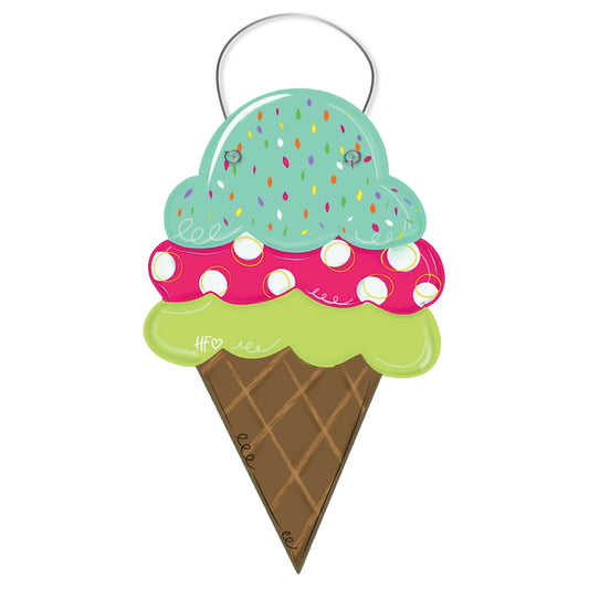 Spring Ice Cream Cone Door Hanger