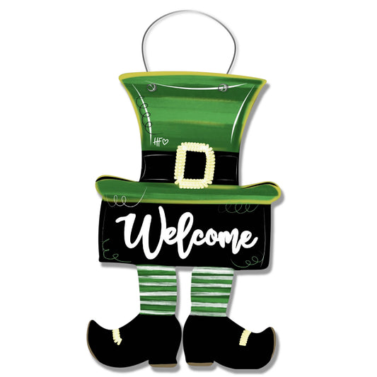 St.Patrick's Day Welcome Leprechaun Door Hanger