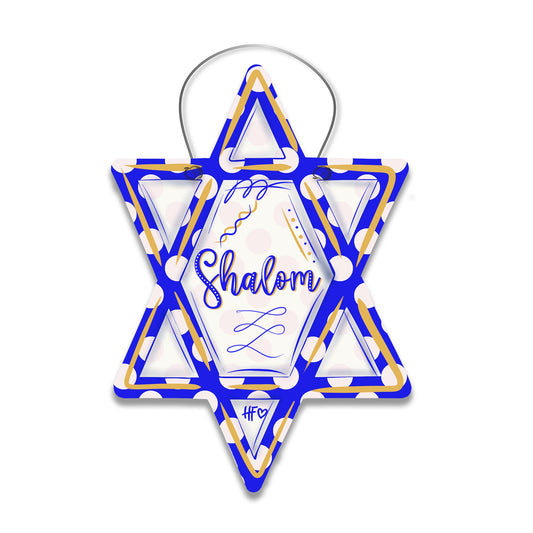 Star of David Shalom Door Hanger