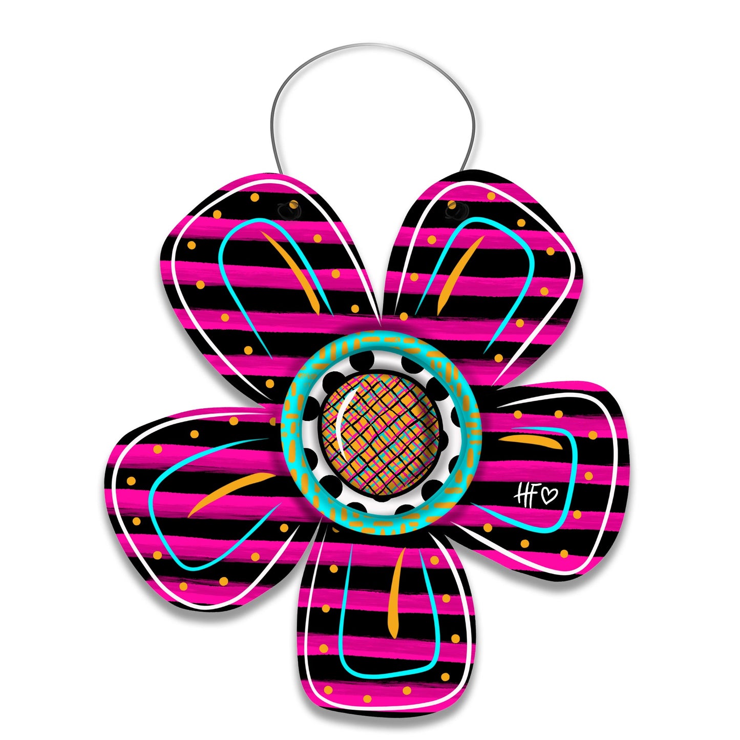 Spring Color Burst Flower Door Hanger