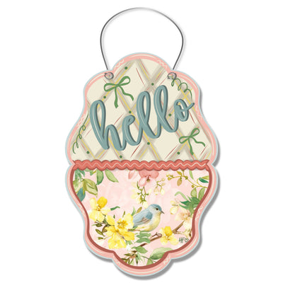 A Subtle Spring Hello Door Hanger