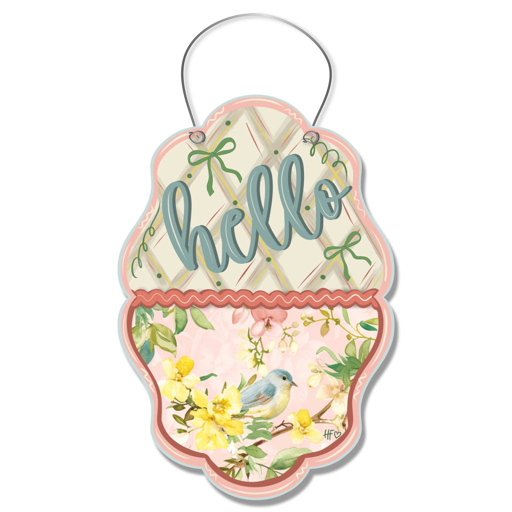 A Subtle Spring Hello Door Hanger