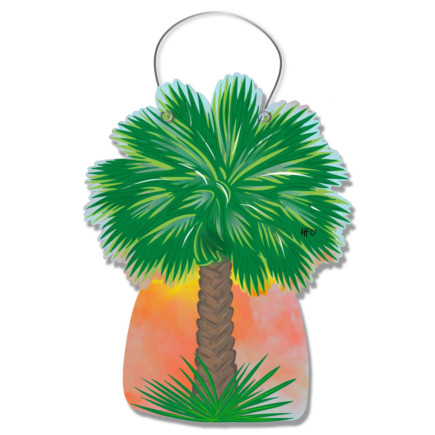 Sunset Palm Tree Door Hanger