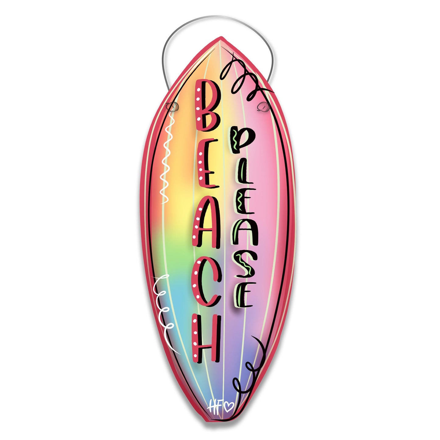 Beach Please Surf Board Door Hanger
