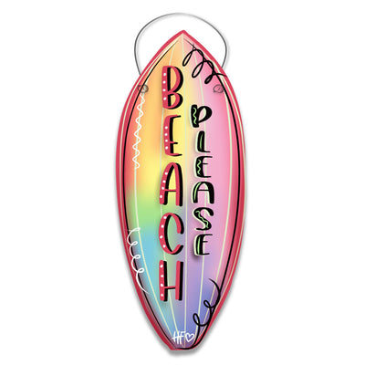 Beach Please Surf Board Door Hanger