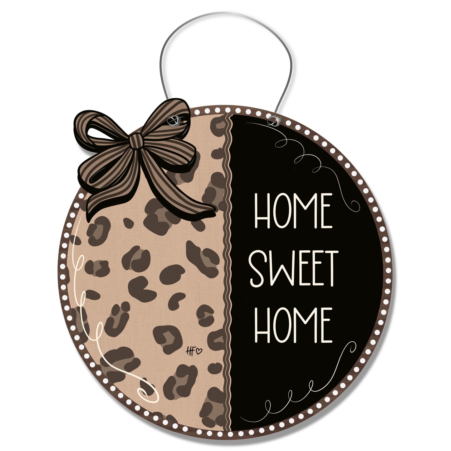 Sweet Animal Print Door Hanger (Home Sweet Home)