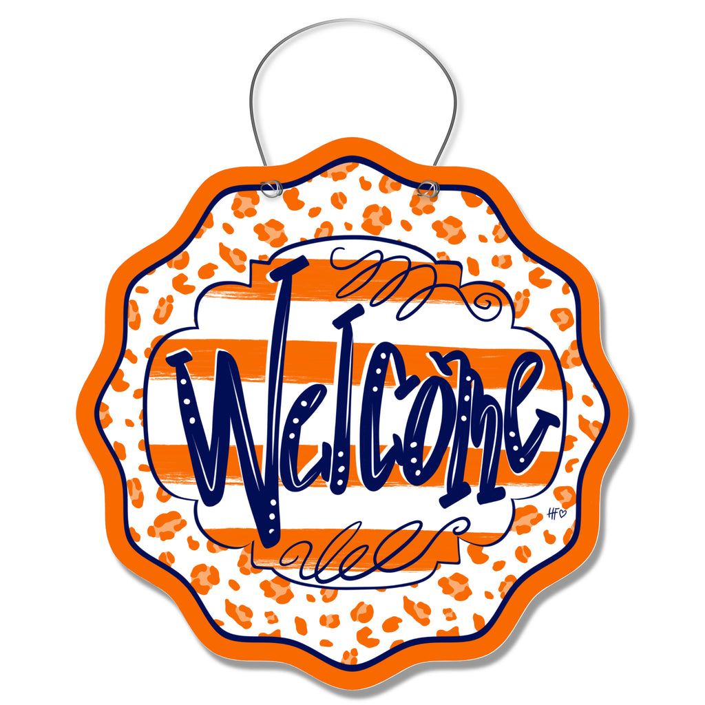 Syracuse Leopard Welcome Door Hanger