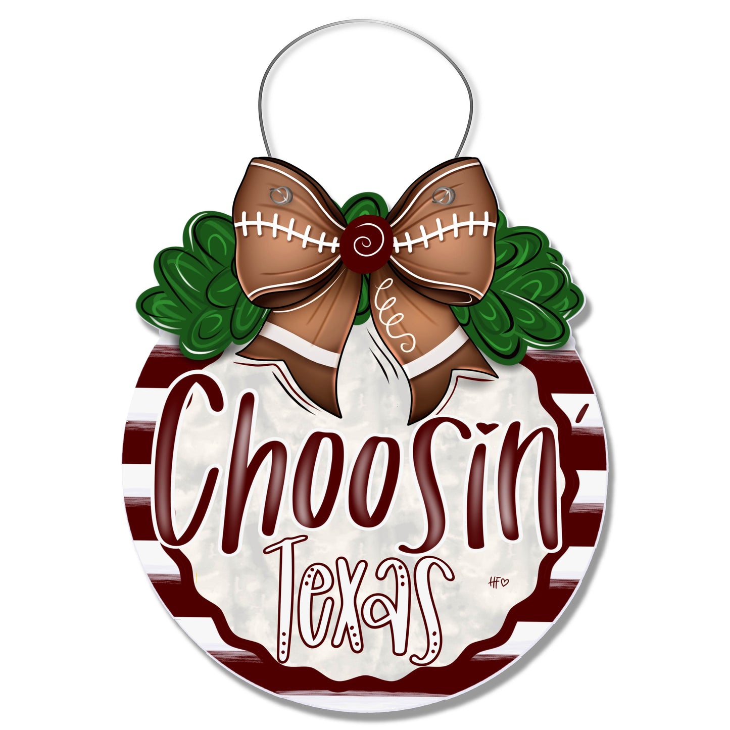 Choosin Texas Maroon/White Door Hanger