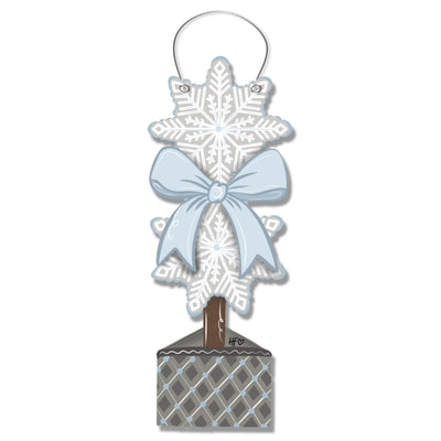 The Icy Bloom Winter Topiary Door Hanger
