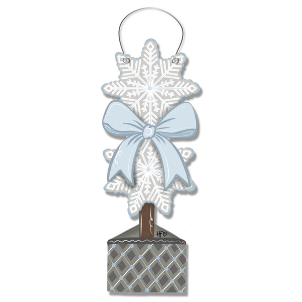 The Icy Bloom Winter Topiary Door Hanger