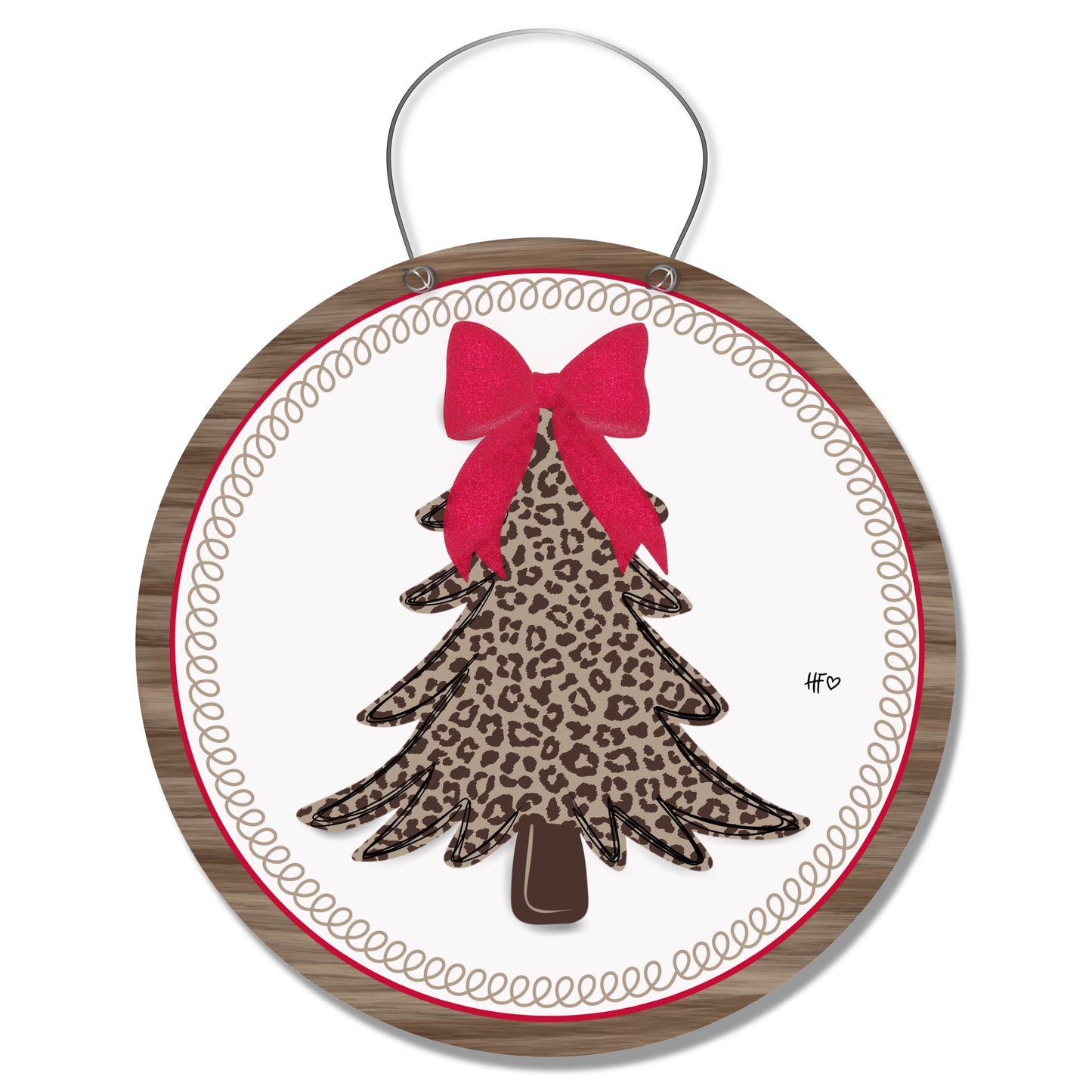 The Minimalist Leopard Christmas Tree Door Hanger