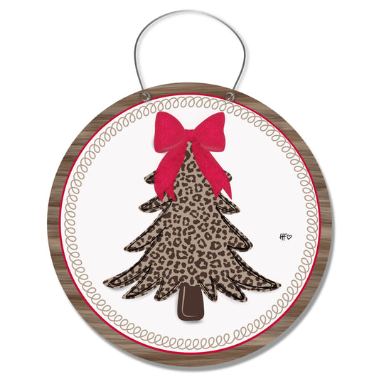 The Minimalist Leopard Christmas Tree Door Hanger
