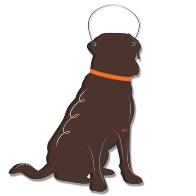 Tucker the Chocolate Lab Hunting Dog Door Hanger