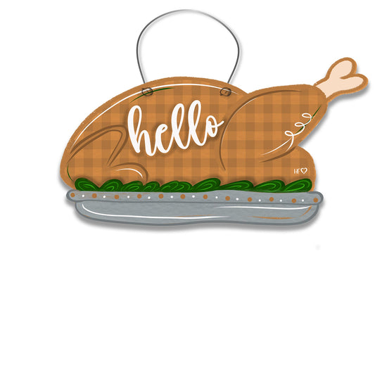 Hello Turkey Thanksgiving Door Hanger