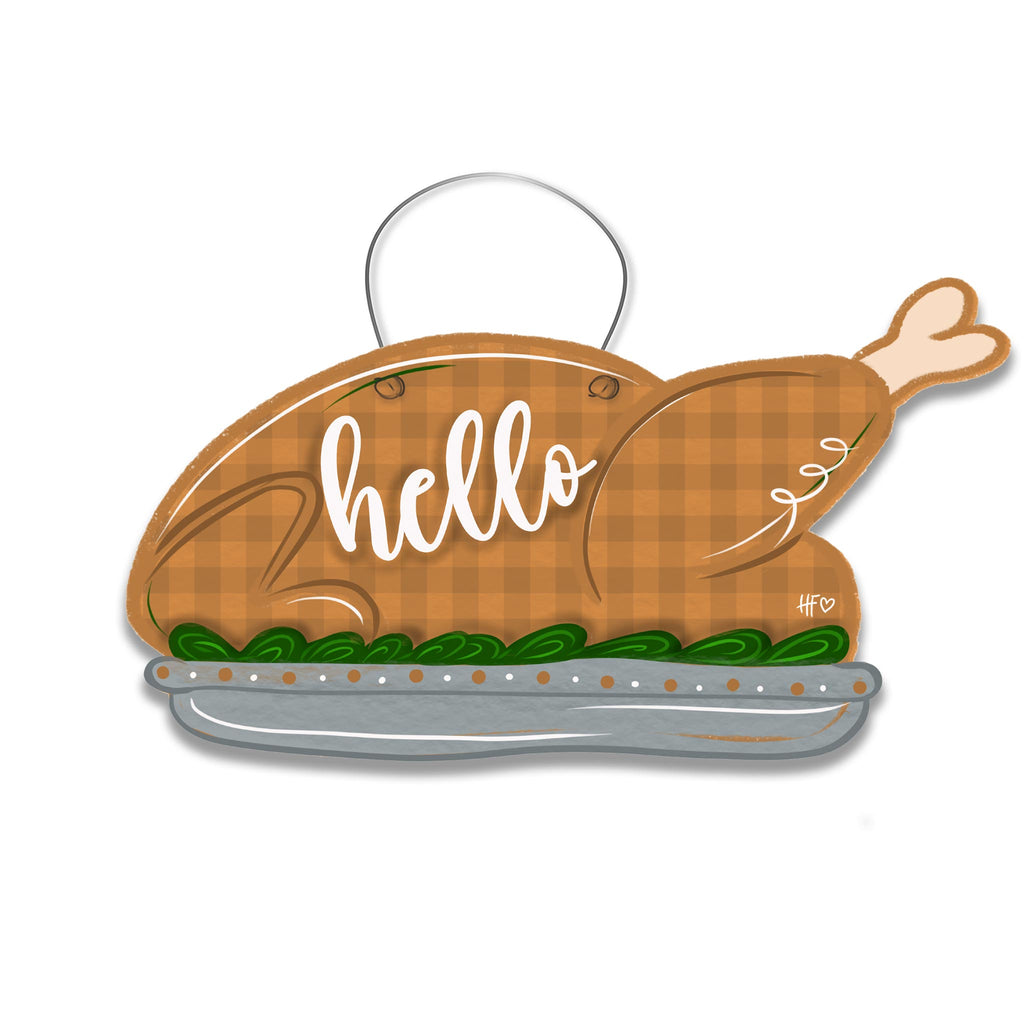 Hello Turkey Thanksgiving Door Hanger