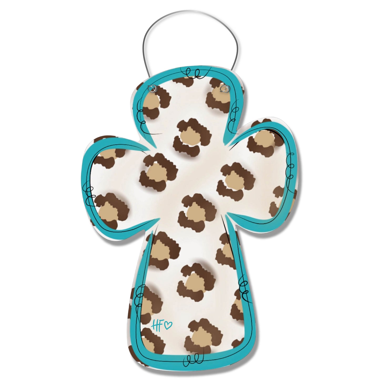 Turquoise Testimony Leopard Door Hanger
