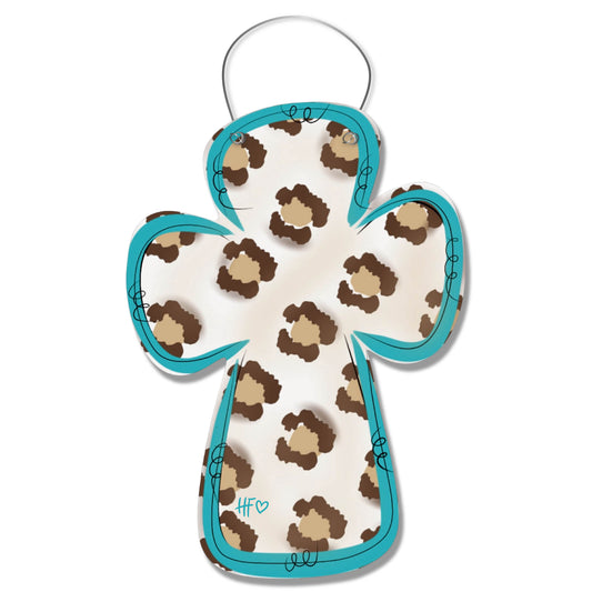 Turquoise Testimony Leopard Door Hanger