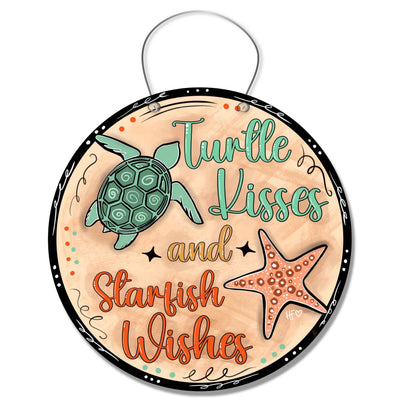 Turtle Kisses and Starfish Wishes Door Hanger