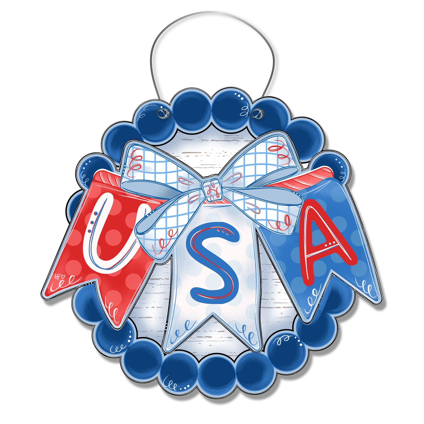 USA Bunting Door Hanger