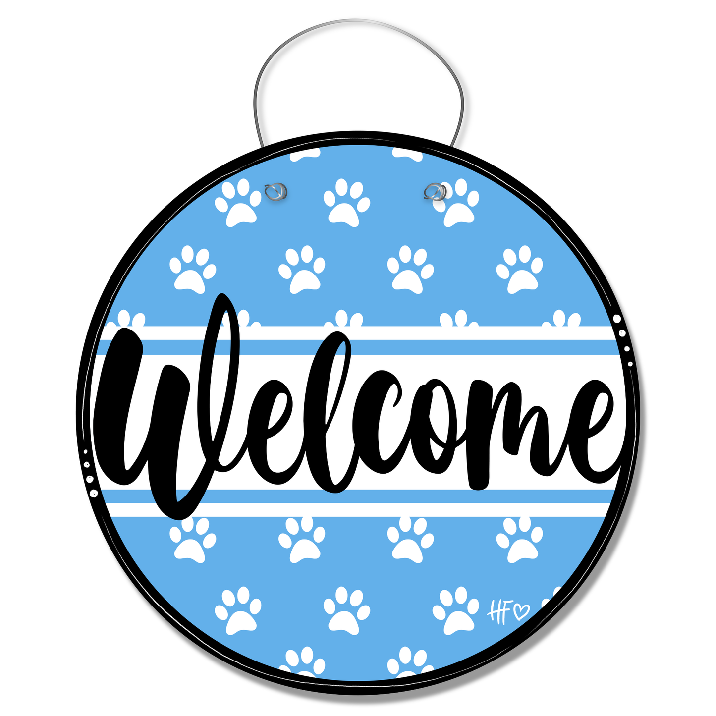 Welcome Paw Prints Door Hanger