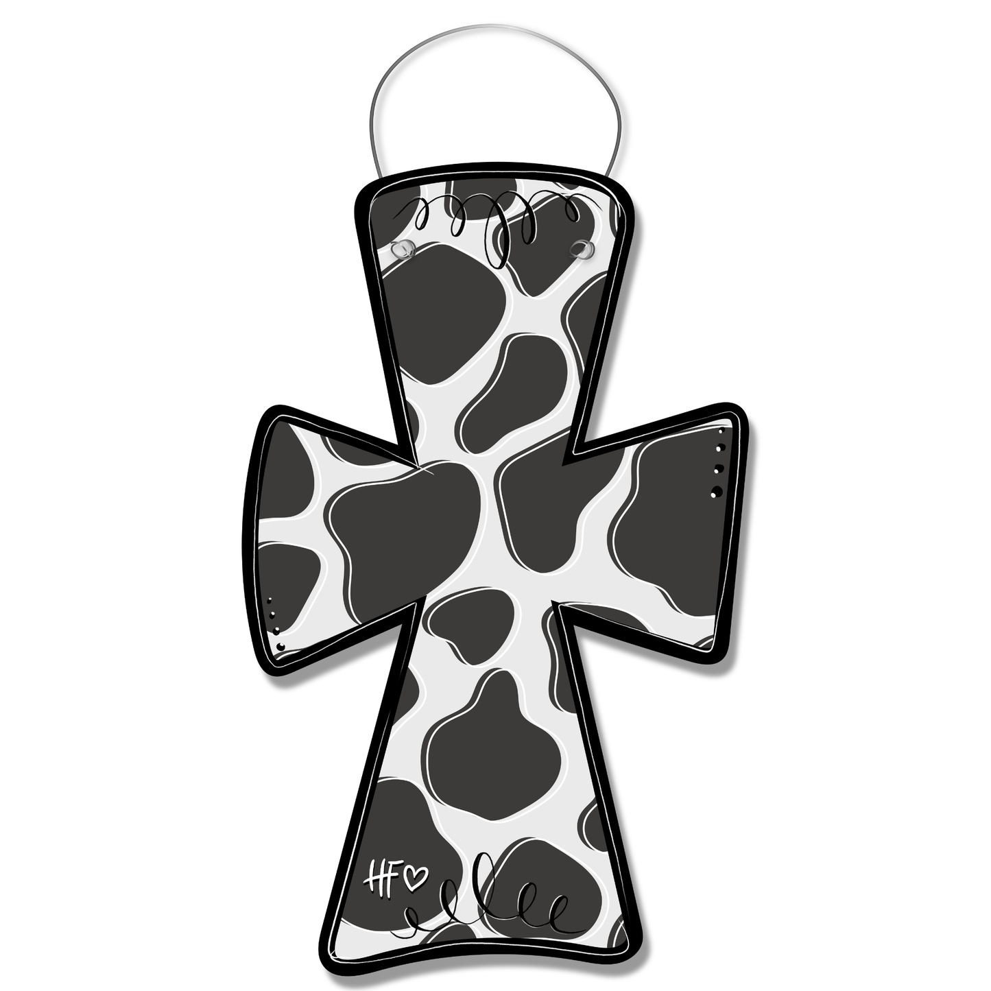 Cow Print Cross Door Hanger
