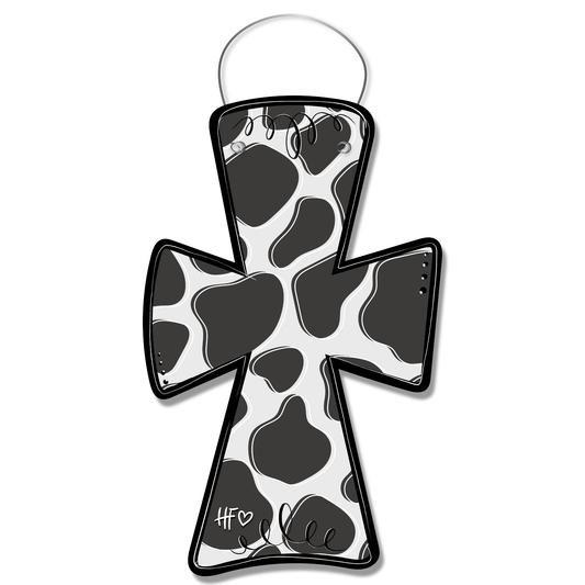 Cow Print Cross Door Hanger