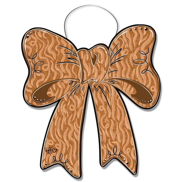 Highland Cow Pattern Bow Door Hanger