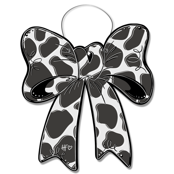 Cow Print Bow Door Hanger