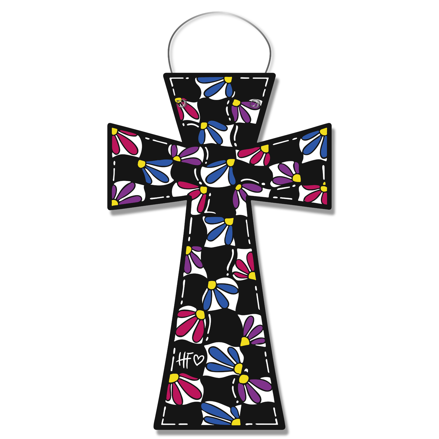 Spring Floral Cross Door Hanger