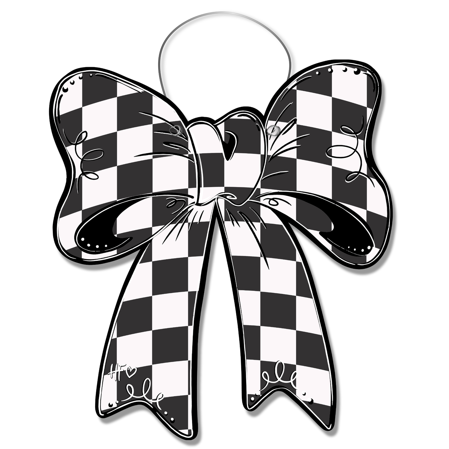 Checkerboard Bow Door Hanger