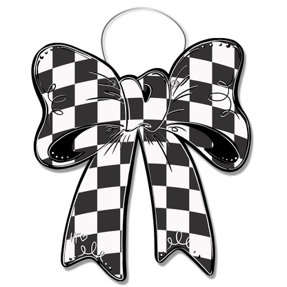 Checkerboard Bow Door Hanger