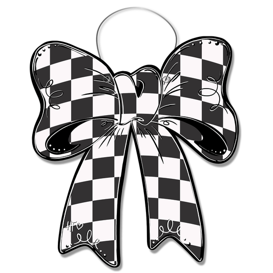 Checkerboard Bow Door Hanger