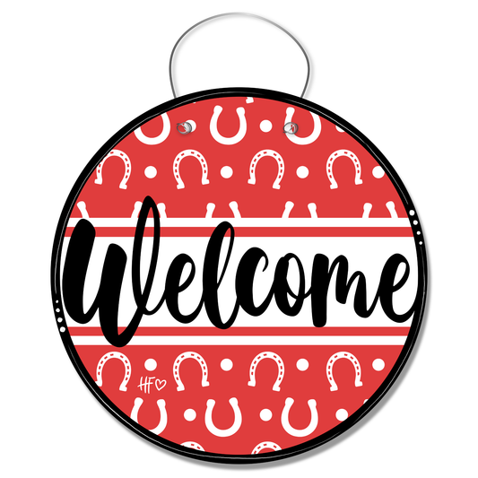 Horseshoe Welcome Door Hanger