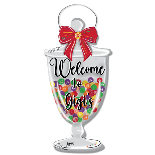 Welcome to Gigi's Sweet Treat Door Hanger