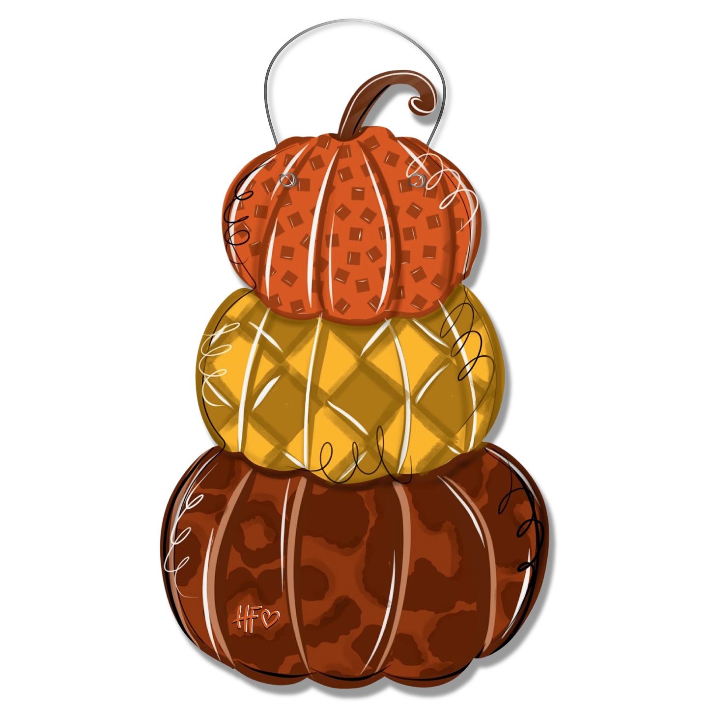Patchwork Pumpkin Fall Door Hanger
