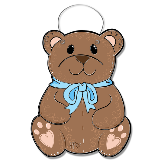 Baby Boy Teddy Bear Door Hanger