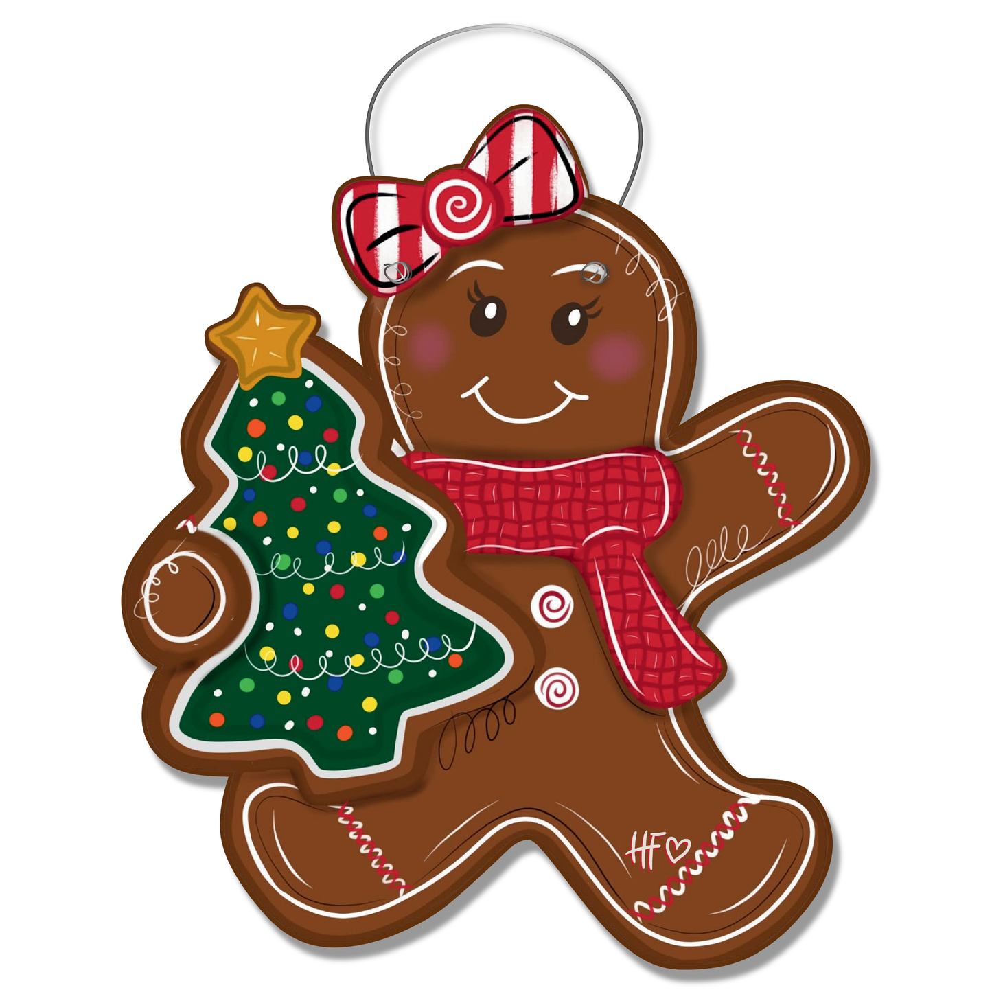 Christmas Gingerbread Man Door Hanger