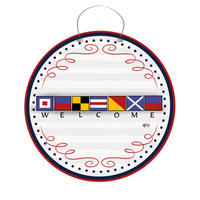 Nautical Flag Welcome Door Hanger