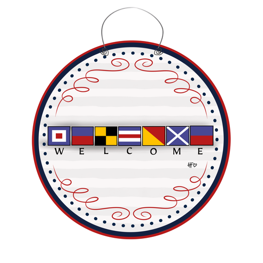 Nautical Flag Welcome Door Hanger
