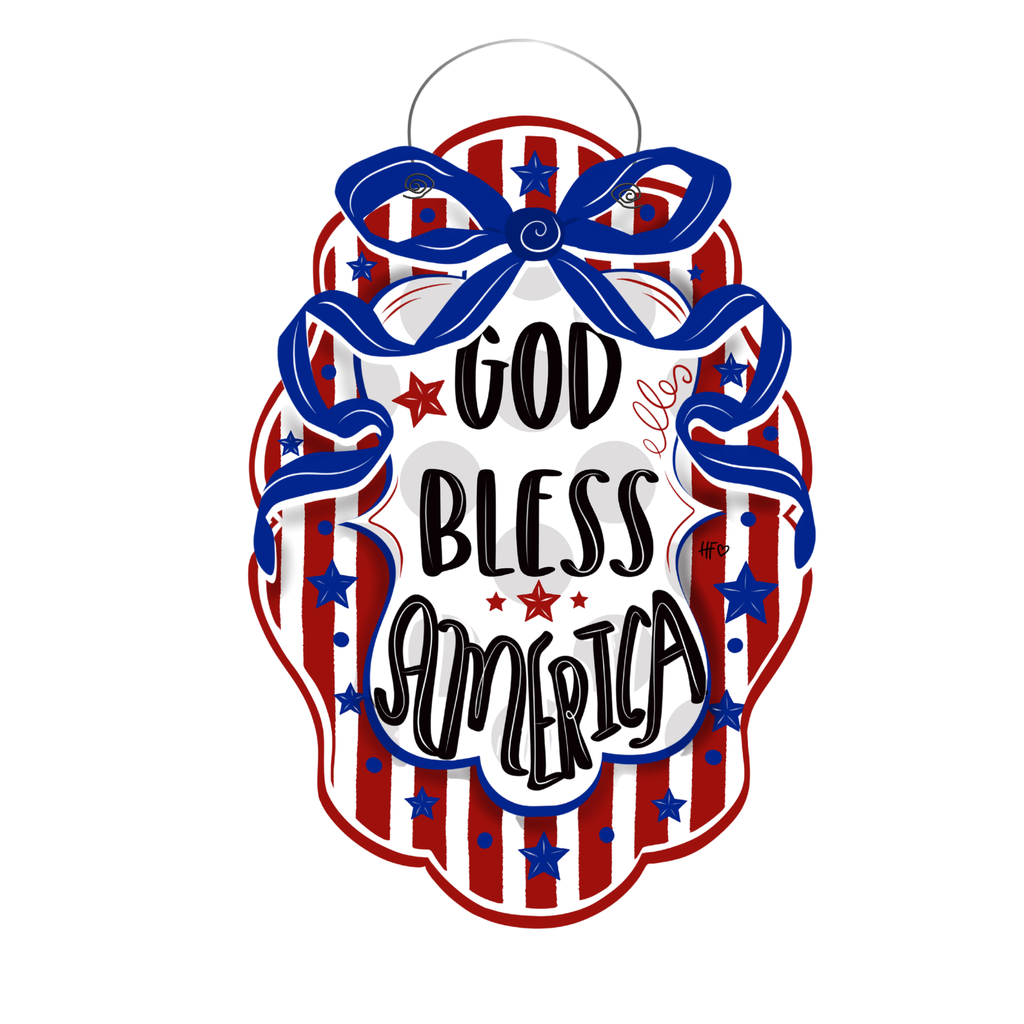 God Bless America Door Hanger